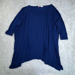 Free People Beach Tunic Top Side Slits Navy Blue M/L